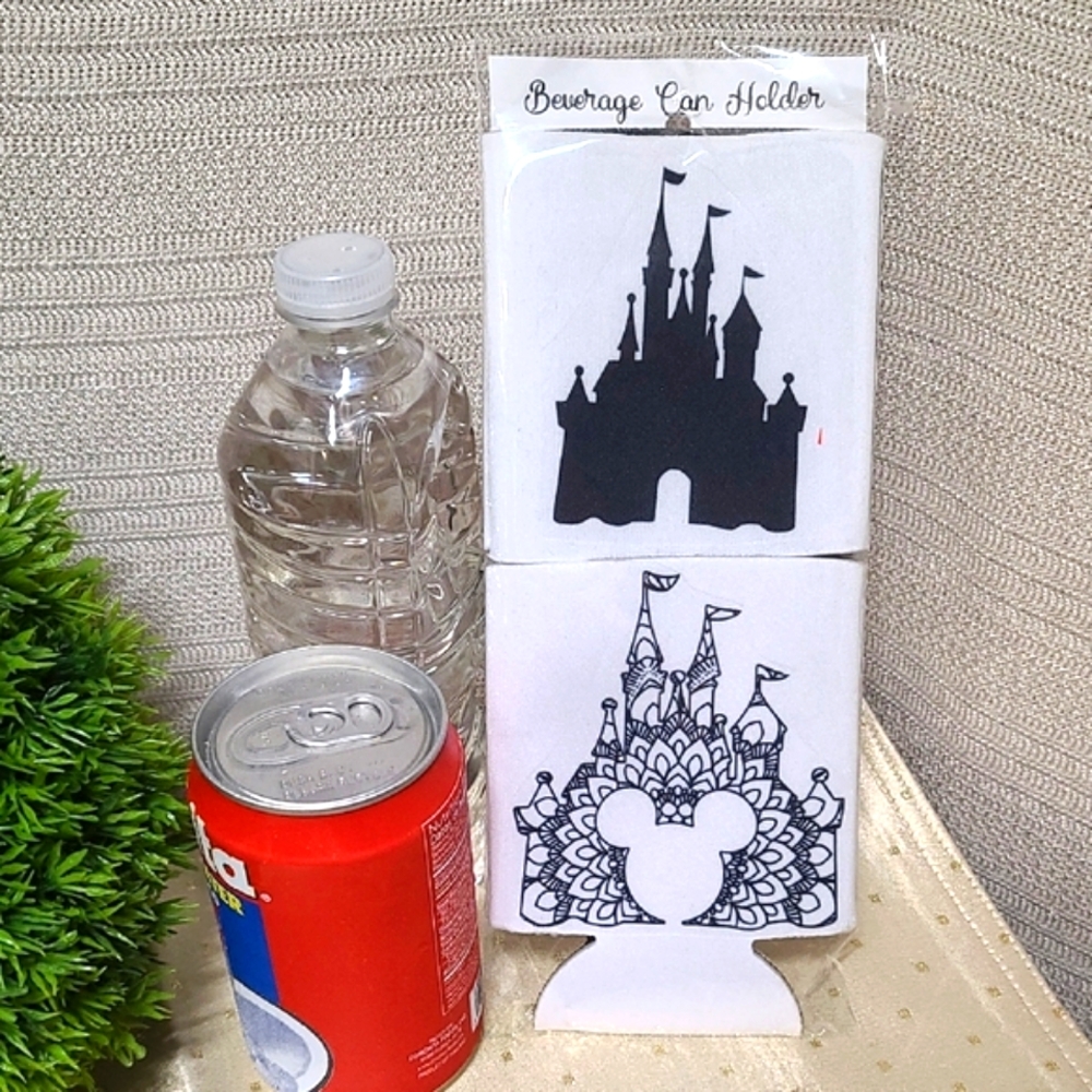 Disney Princess Castle Themed Beverage Can Holders NWT